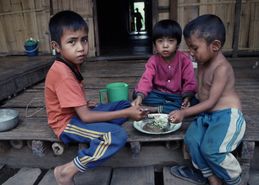 Scruffy Lisu kids eating